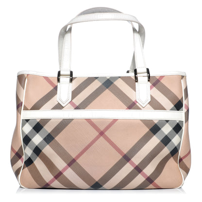 Burberry Nova Check Tote White 1 of 9