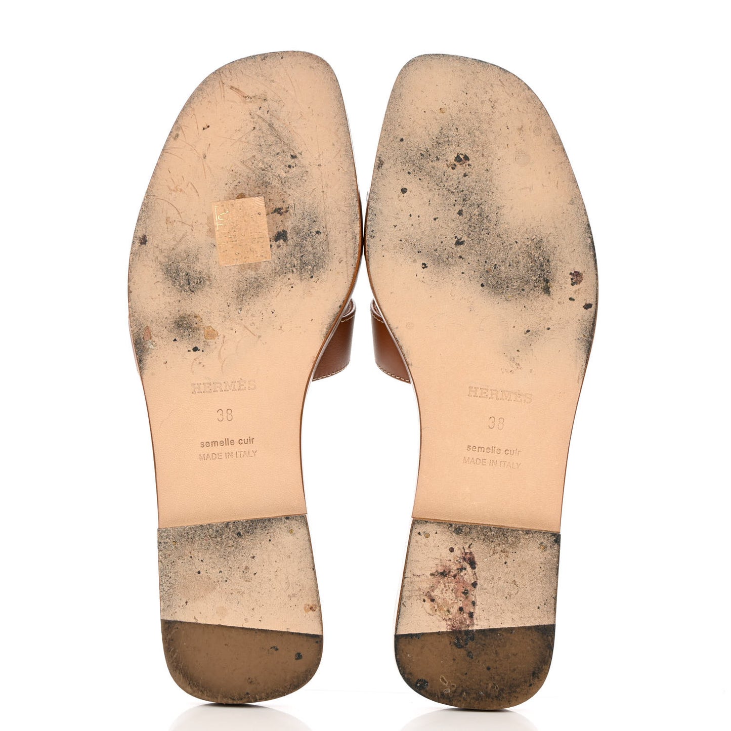 Box Calfskin Oran Sandals 38 Gold