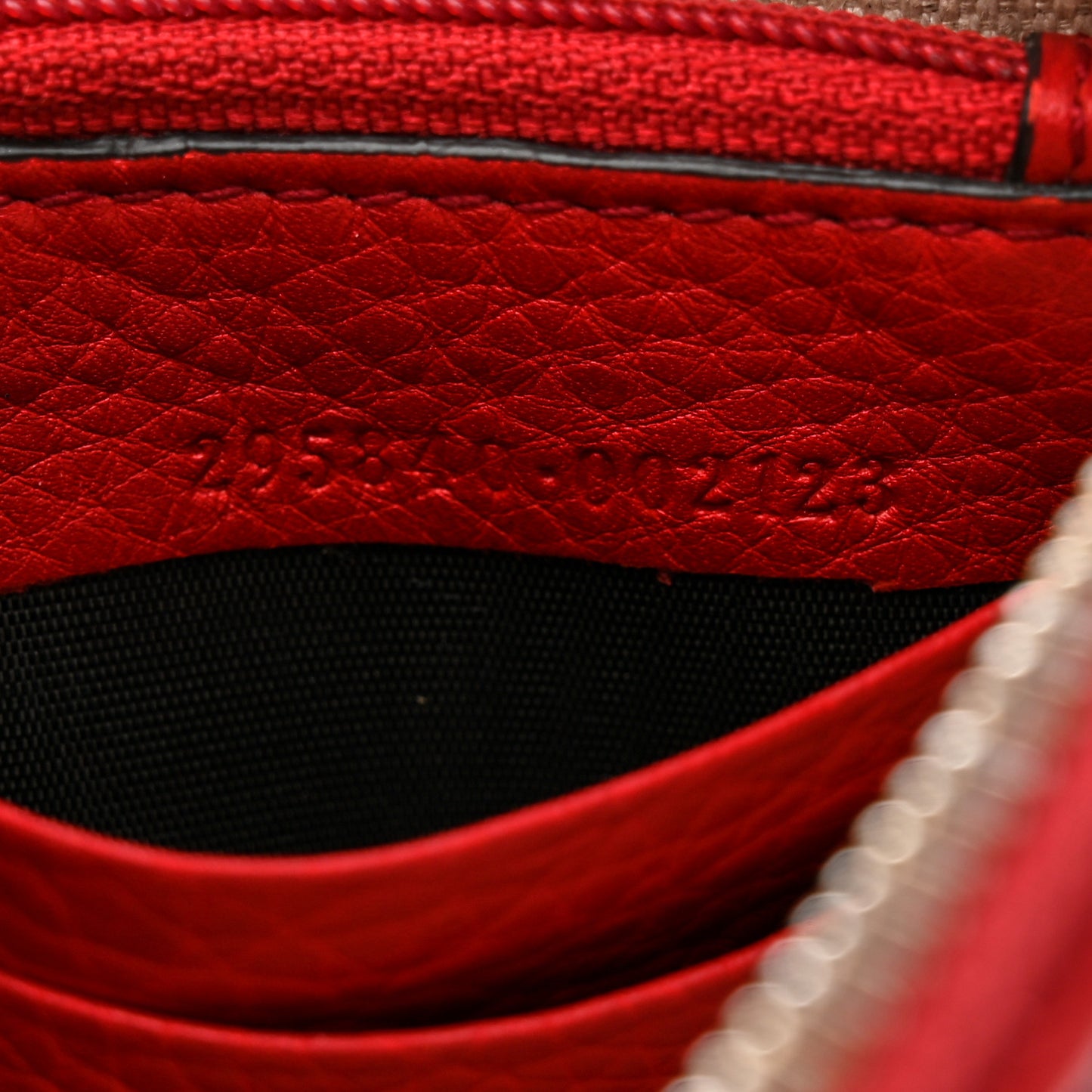 Pebbled Calfskin Soho Wristlet Vibrant Red