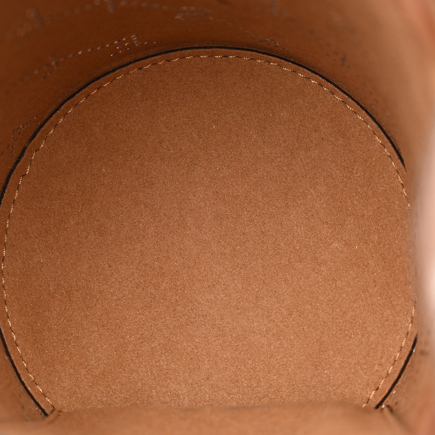 Perforated Eco Alter Nappa Mini Bucket Bag Brown