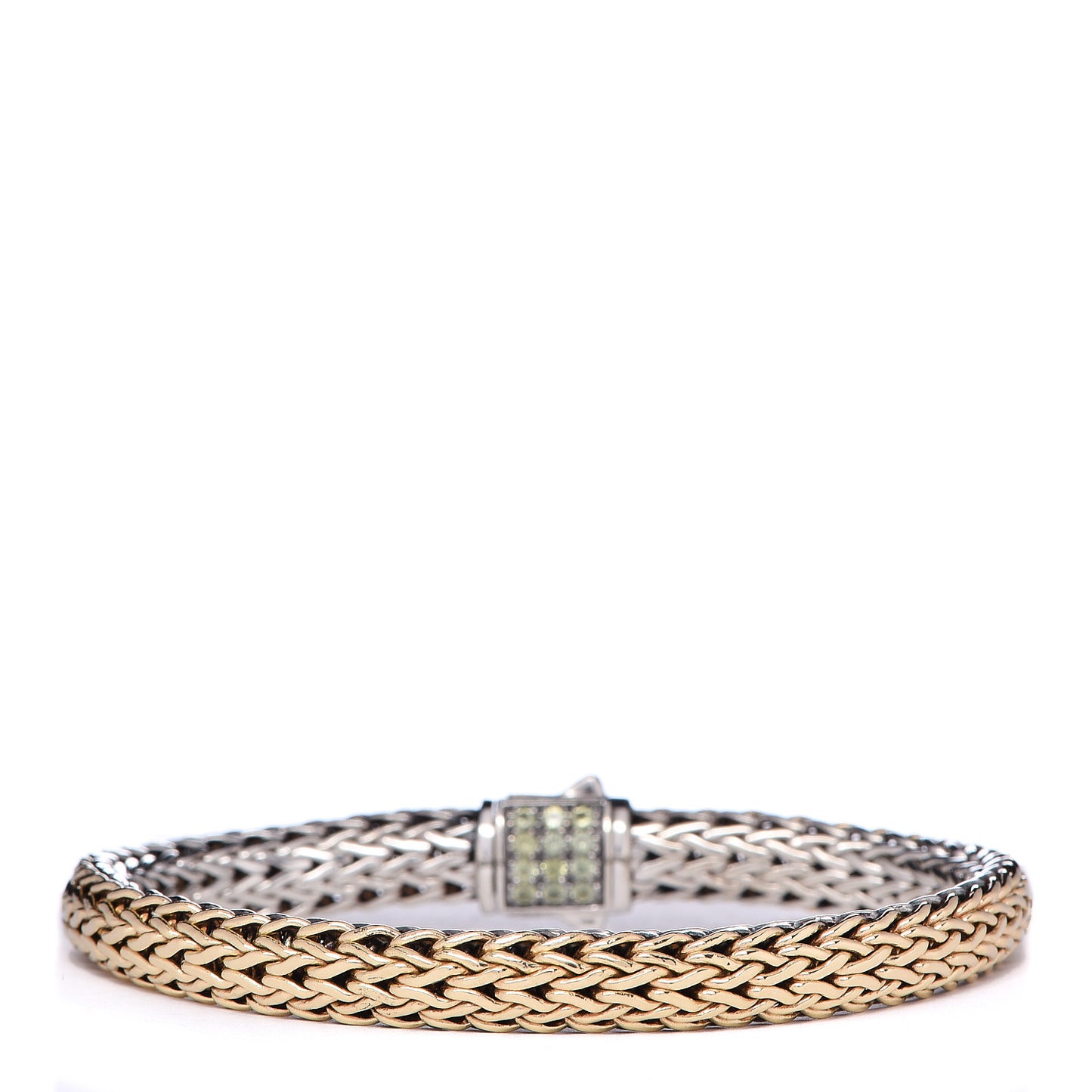Sterling Silver 18K Yellow Gold Diamond Classic Chain Reversible Bracelet