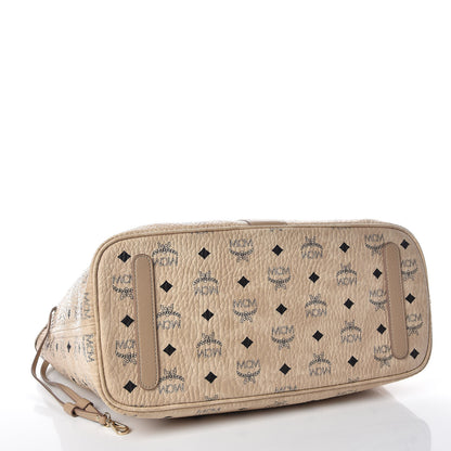 MCM Visetos Medium Liz Reversible Shopper Tote Beige 10 of 20