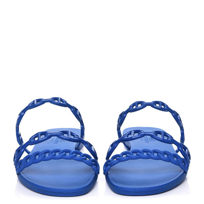 Hermes Rubber Chaine d'Ancre Rivage Sandals 37 Bleu Smalt 2 of 8