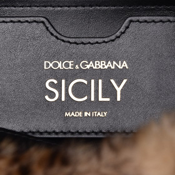 Faux Fur Leopard Print Medium Miss Sicily Satchel