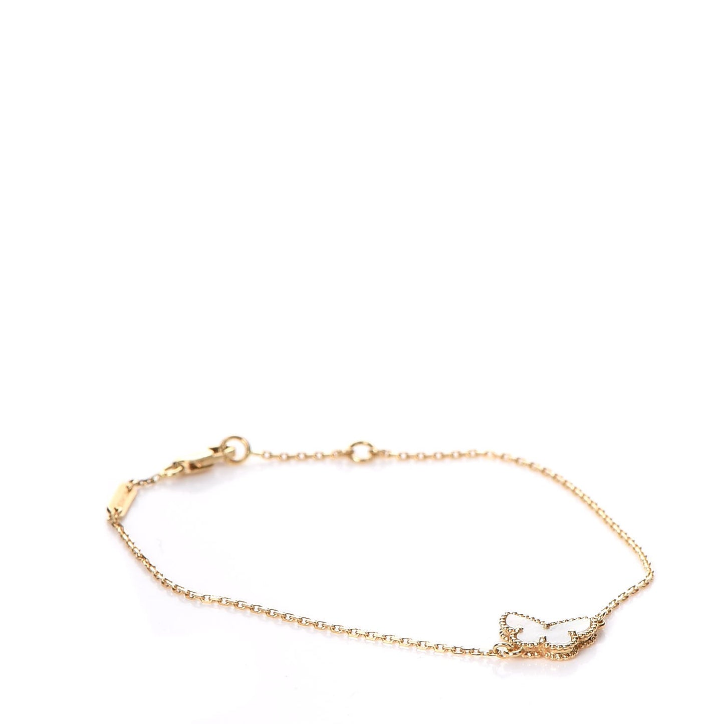 18K Yellow Gold Mother of Pearl Sweet Alhambra Butterfly Bracelet