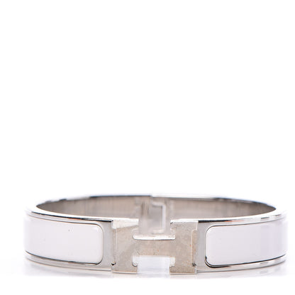 Hermes Enamel Narrow Clic Clac H Bracelet PM White 1 of 5