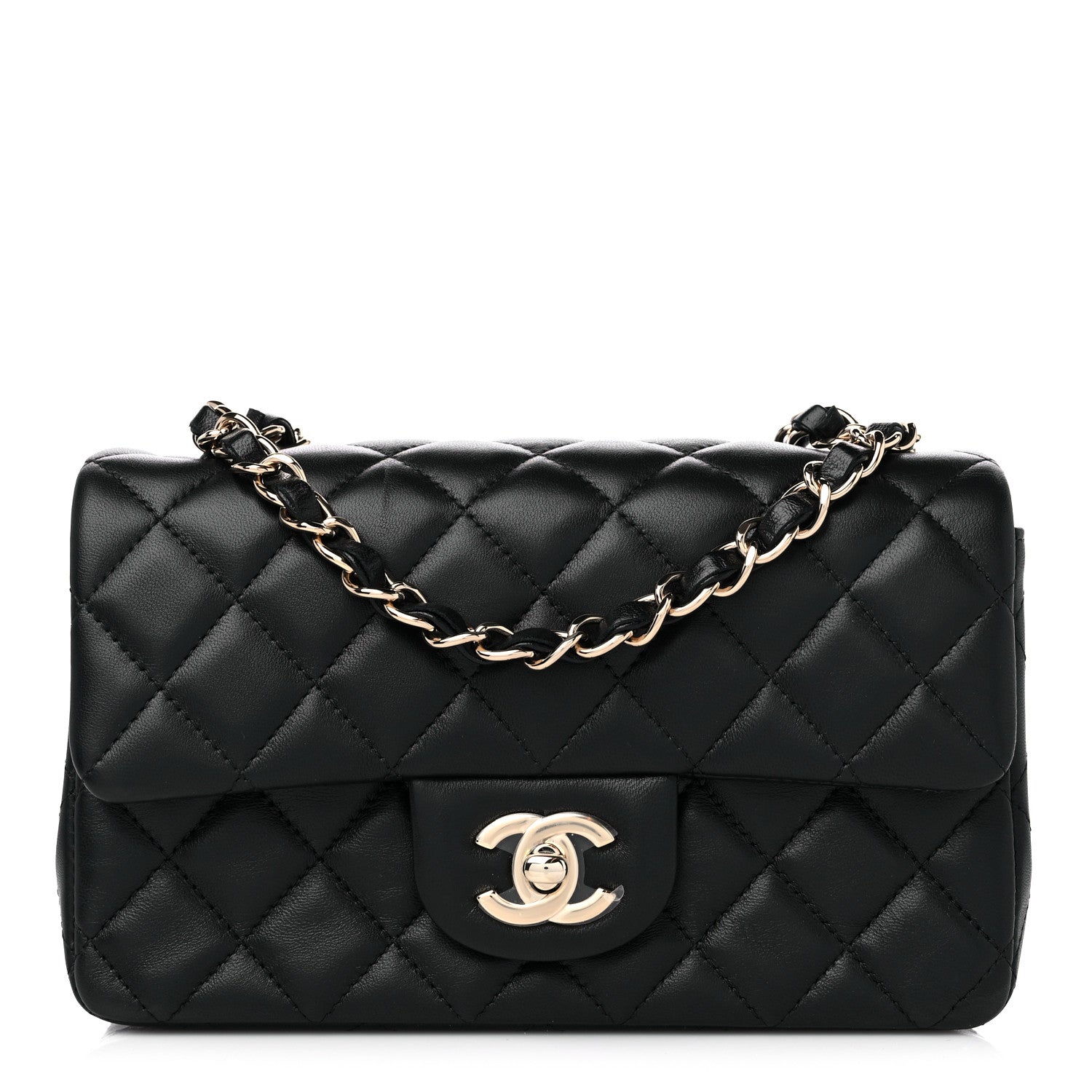 Chanel Lambskin Quilted Mini Rectangular Flap Black 1 of 10