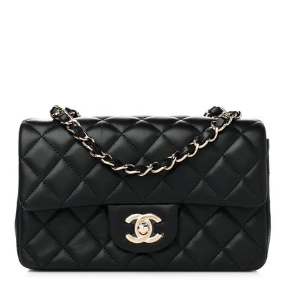 Chanel Lambskin Quilted Mini Rectangular Flap Black 1 of 10