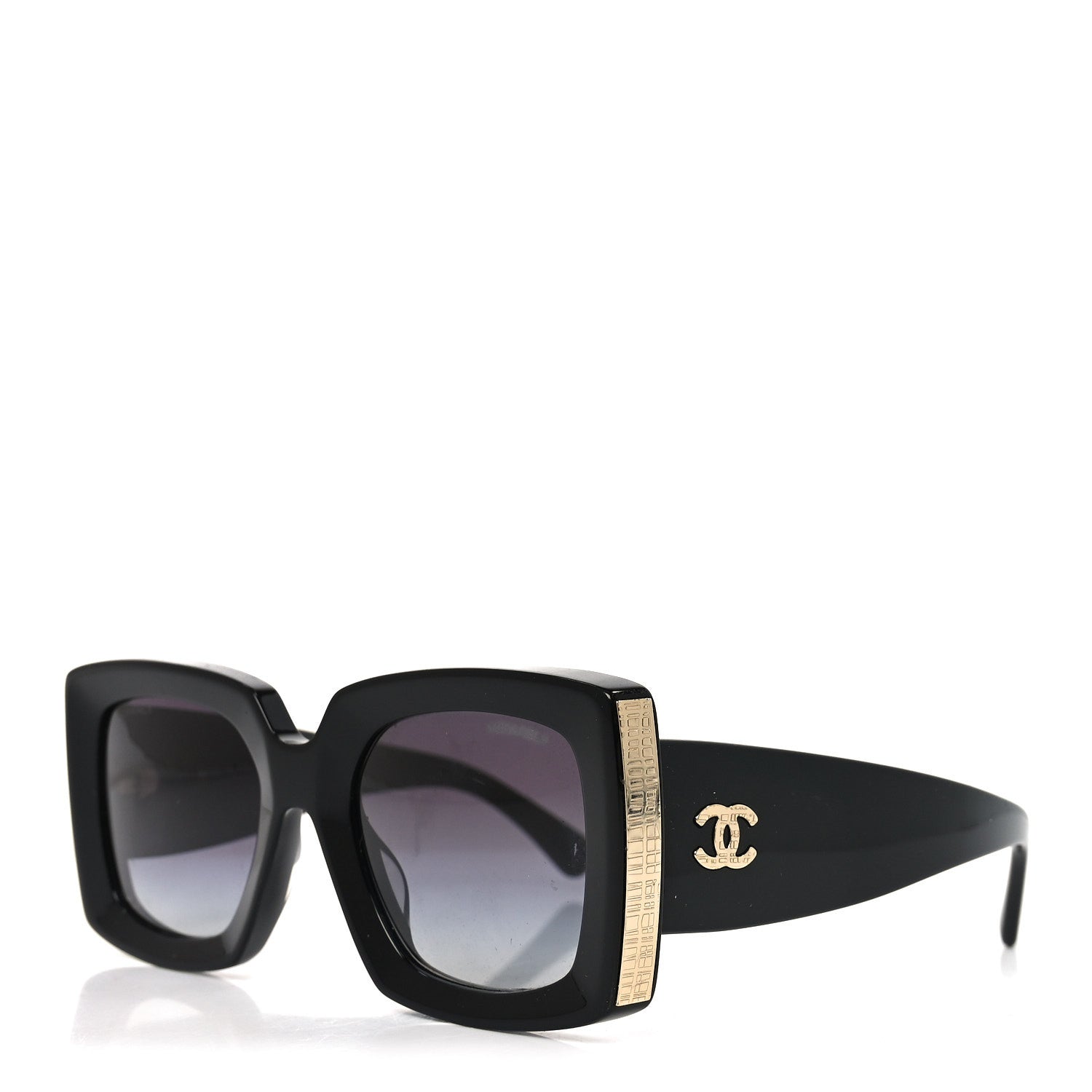Chanel Acetate Rectangle Sunglasses 5435-A Black 1 of 7