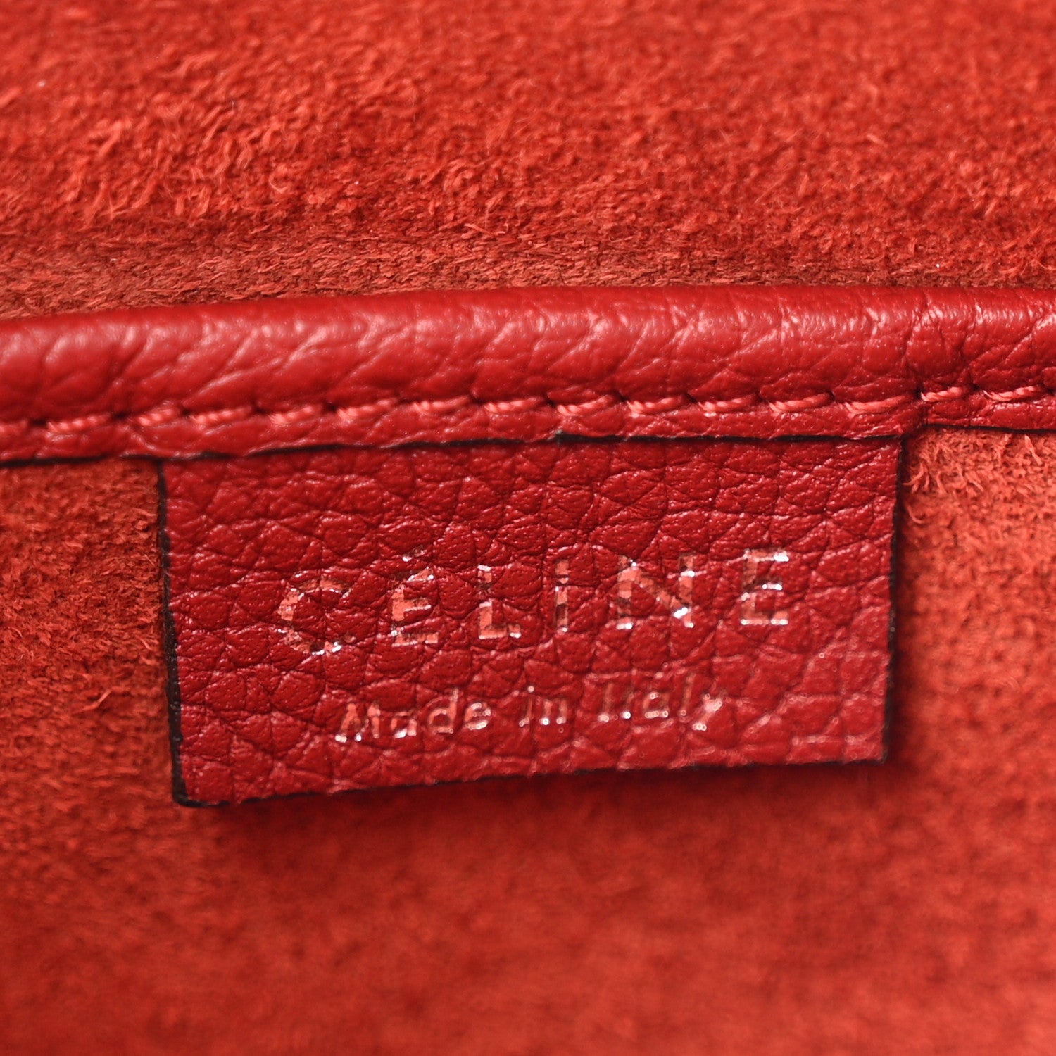 Celine Drummed Calfskin Nano Luggage Merlot 6 of 12