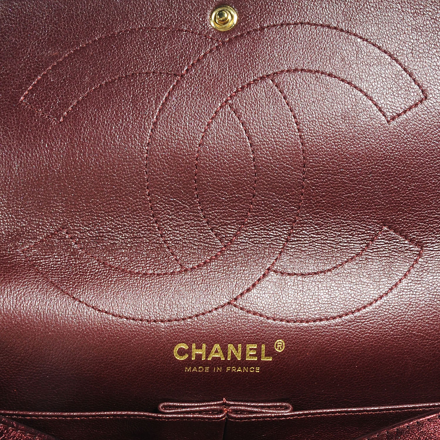 Chanel Calfskin 2.55 Reissue 227 Flap Metallic Dark Red 6 of 7