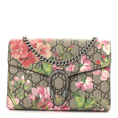 Gucci GG Supreme Monogram Blooms Mini Dionysus Chain Wallet Beige Multicolor Dry Rose 1 of 11