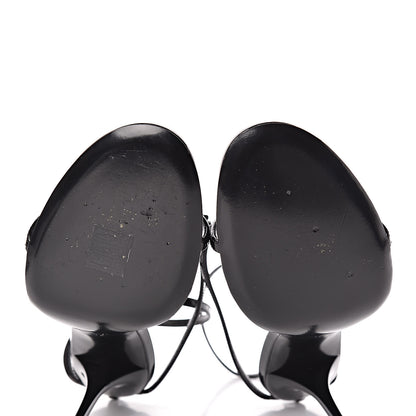 Saint Laurent Calfskin Cassandra 110 Ankle Strap Sandals 40.5 Black 9 of 10