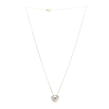 Cartier 18K Yellow Gold Diamond Mother of Pearl XS Amulette de Cartier Pendant Necklace 3 of 6
