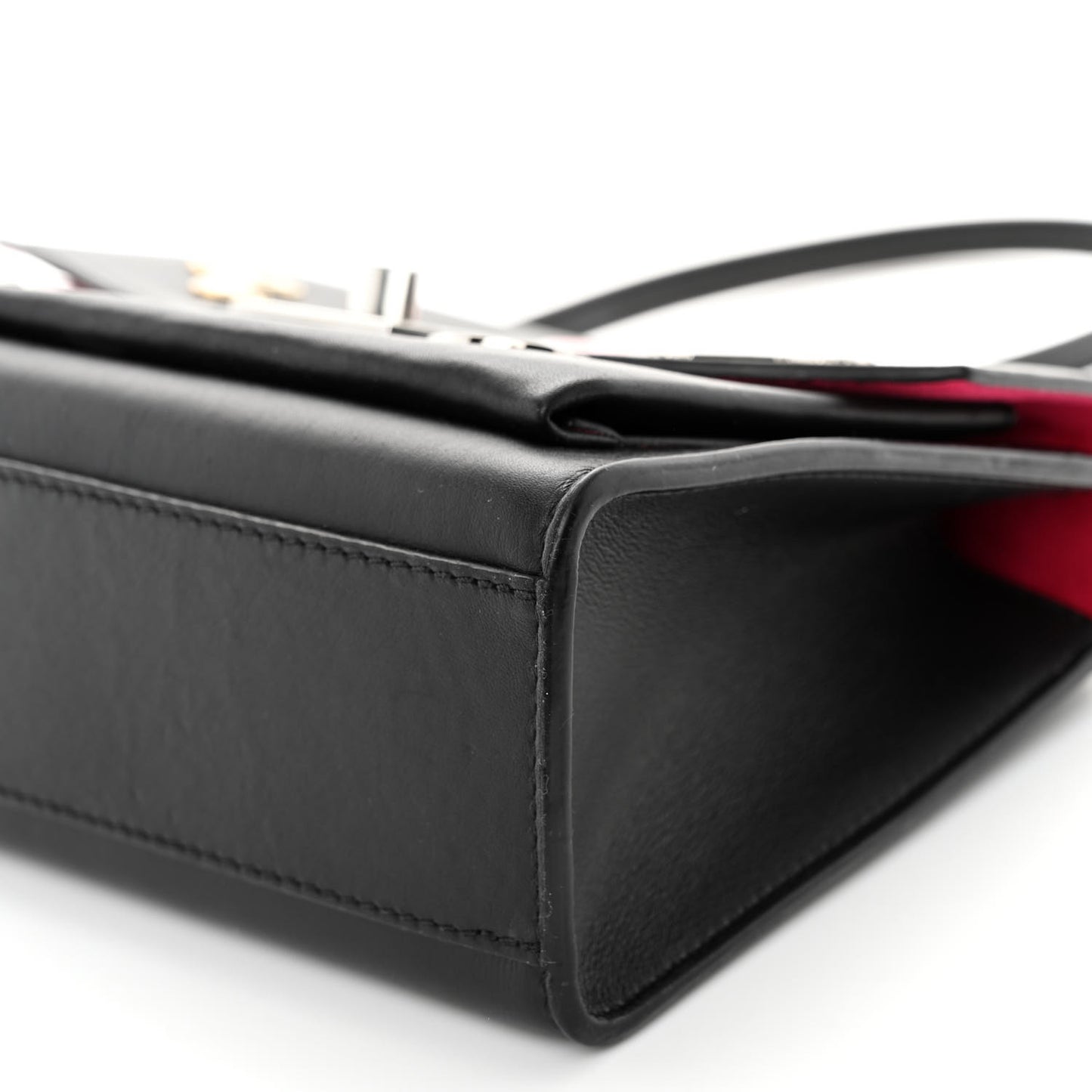 Soft Calfskin Pins My Lockme Chain Bag BB Black