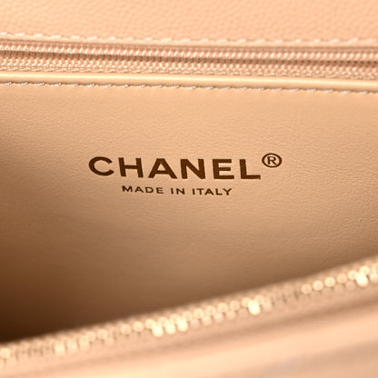Chanel Caviar Quilted Small Coco Handle Flap Beige 6 of 10