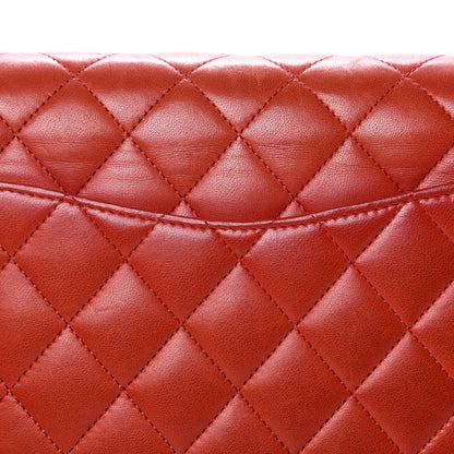 Chanel Lambskin Quilted Medium Double Flap Red 17 of 19