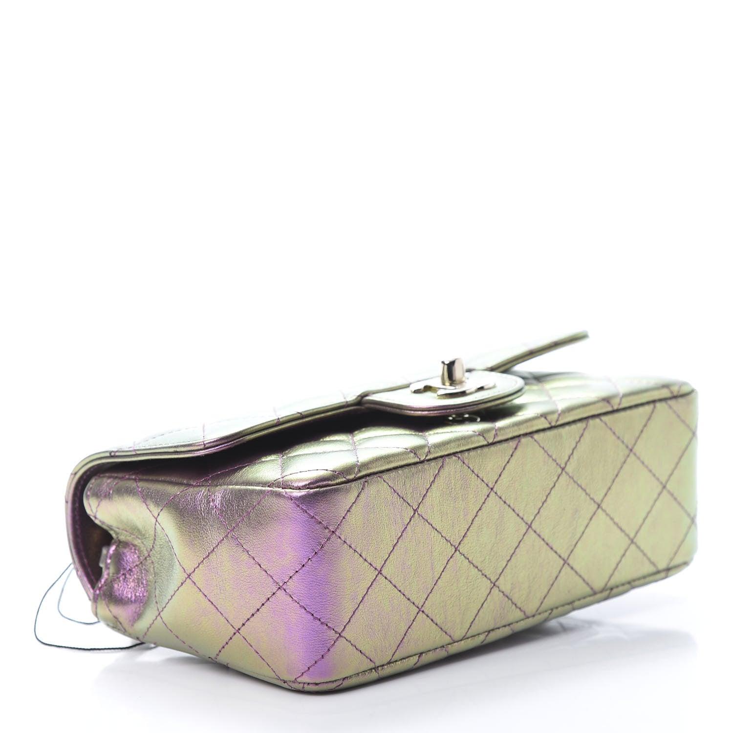 Chanel Iridescent Lambskin Quilted Mini Rectangular Flap Purple 4 of 11