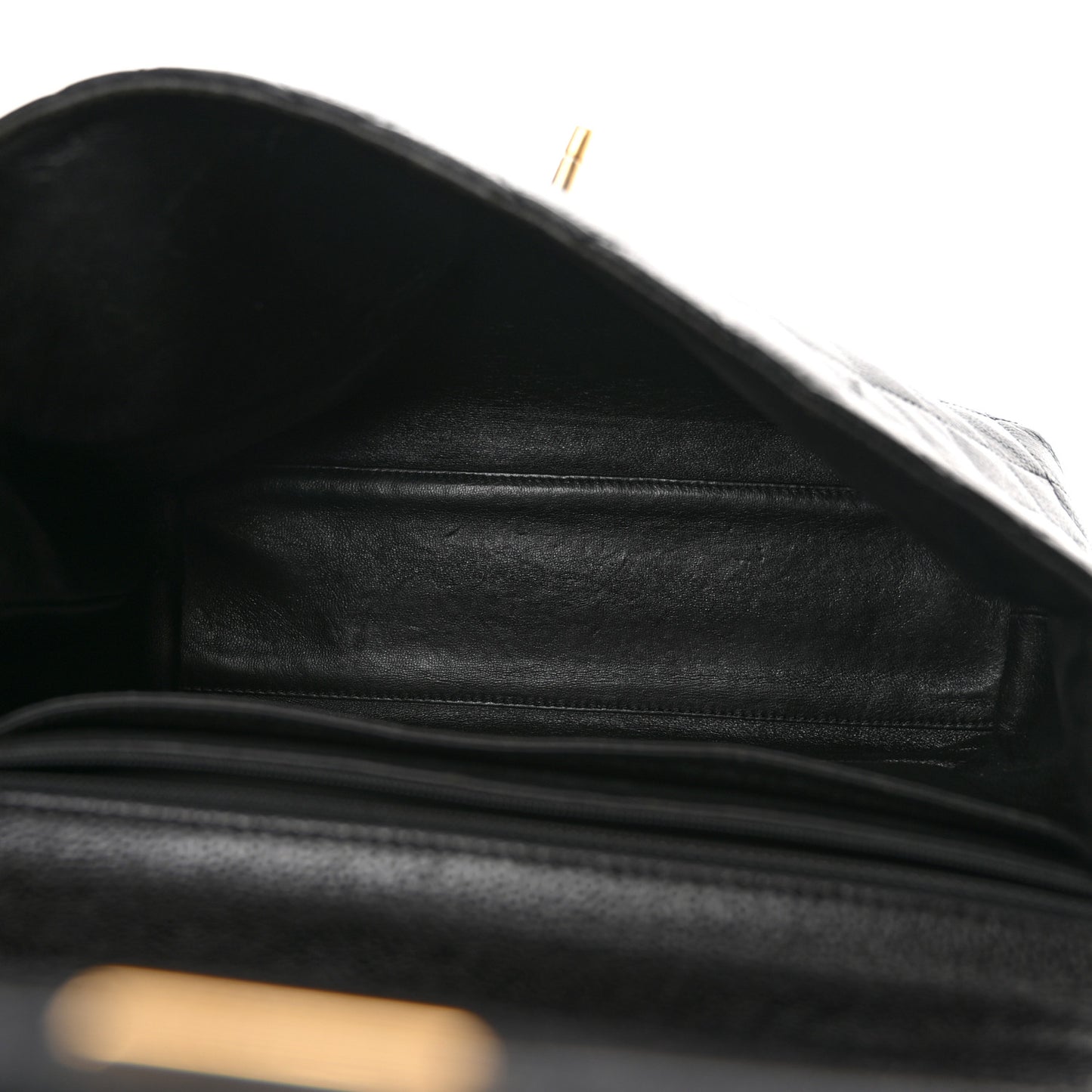 Caviar Quilted Jumbo Kelly Flap Black