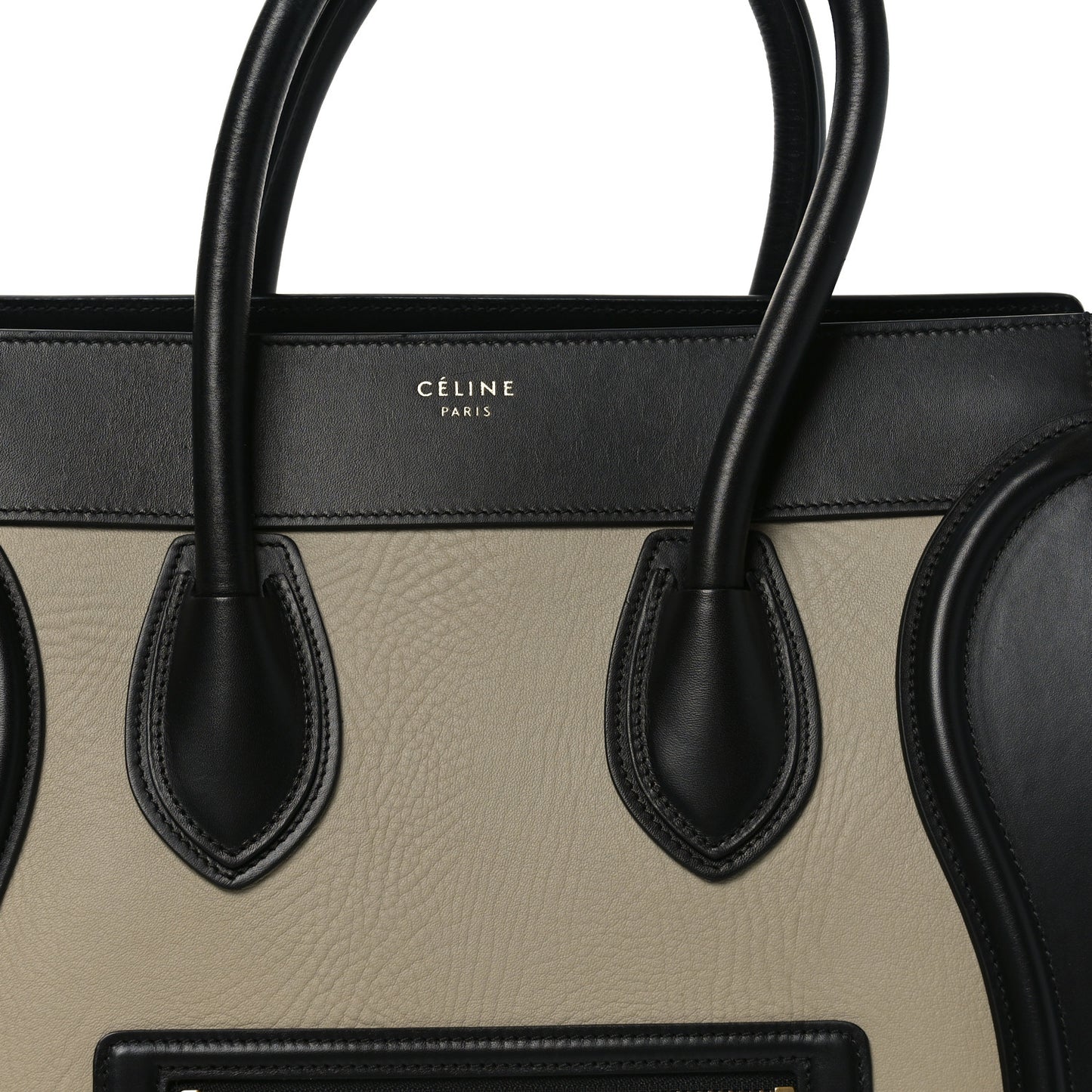 Elephant Calfskin Mini Tri-Color Luggage Beige