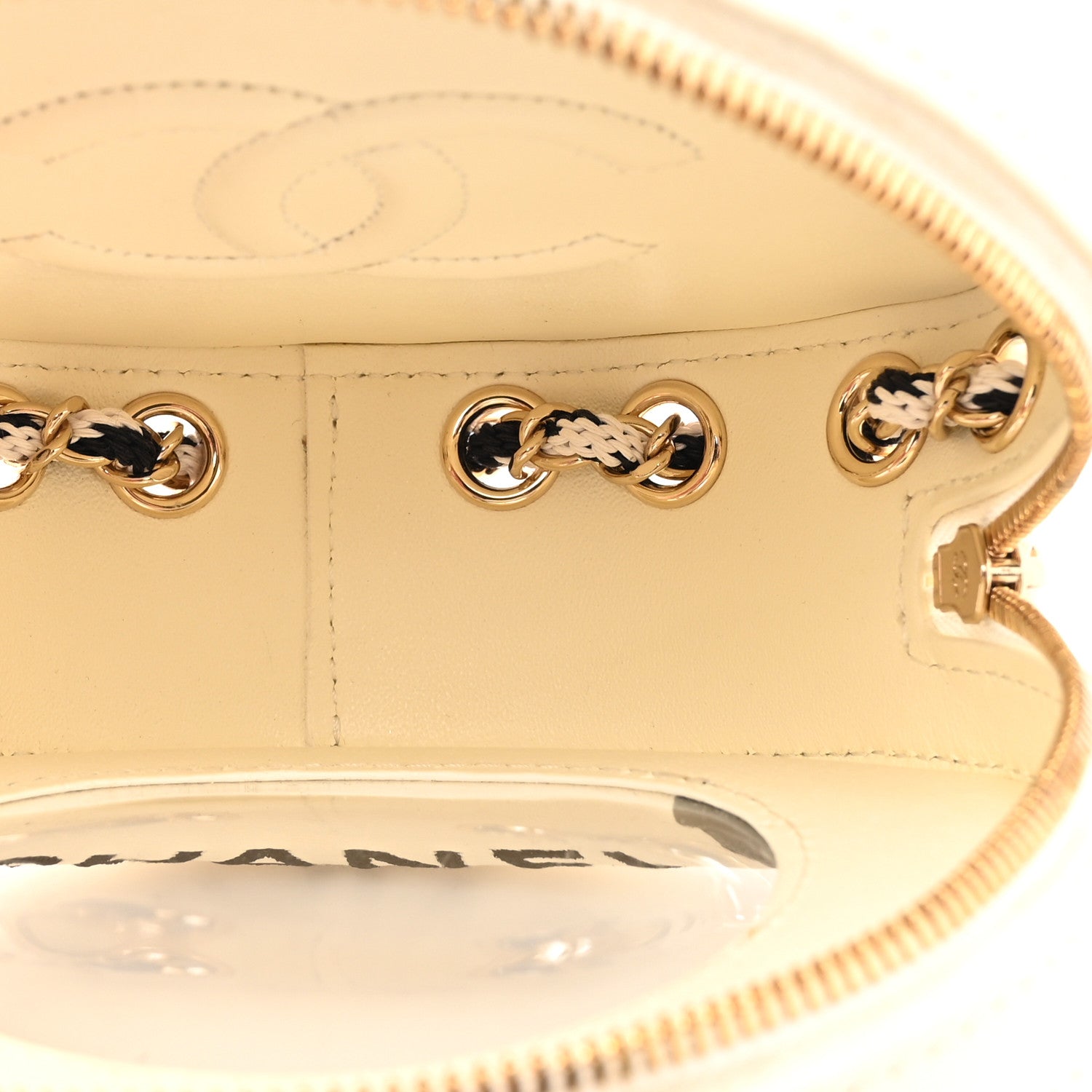 Chanel Lambskin Coco Lifesaver Round Bag Black White 5 of 14