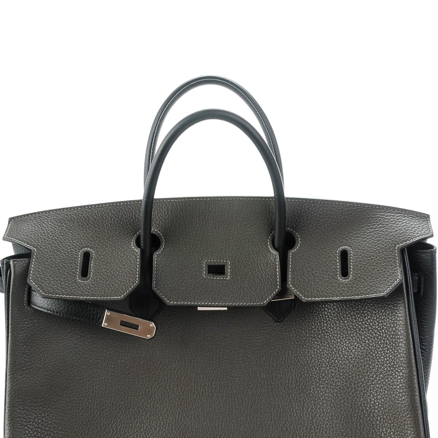 Taurillon Clemence Horseshoe Birkin 40 Black Graphite