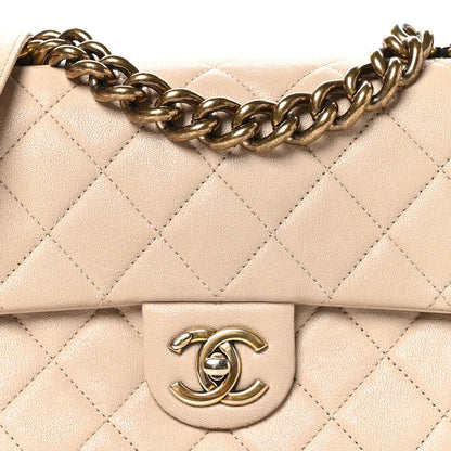 Chanel Shiny Sheepskin Quilted Small Trapezio Flap Beige 8 of 13