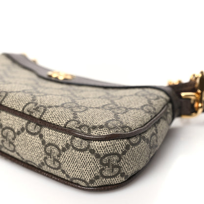 Gucci GG Supreme Monogram Textured Dollar Calfskin Mini Ophidia Chain Bag Beige Ebony 10 of 10