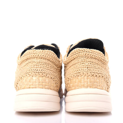 Chanel Braided Raffia Womens CC Sneakers 37.5 Beige 7 of 11