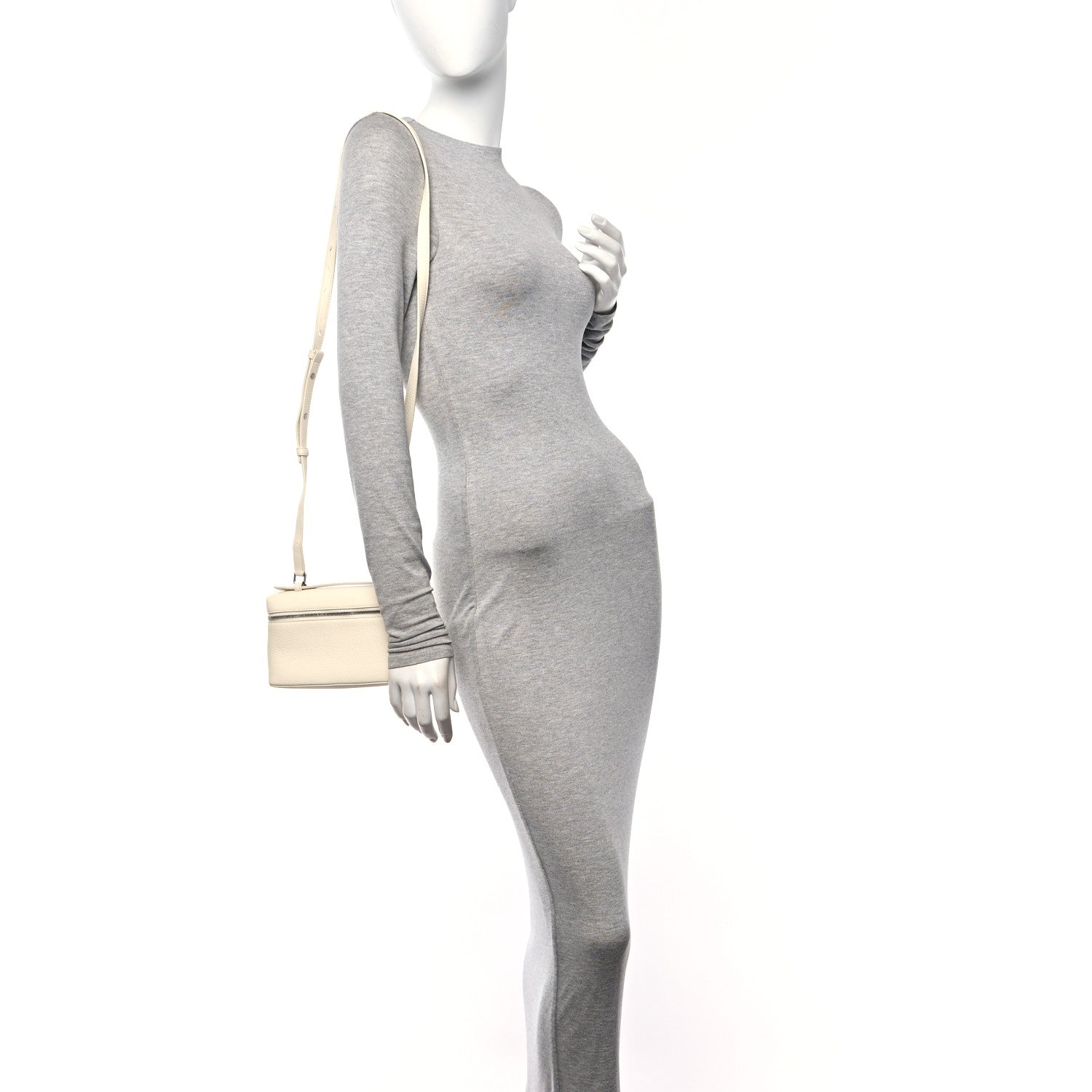 Loro Piana Grained Calfskin L19 Extra Pocket Pouch Whisper White 2 of 9