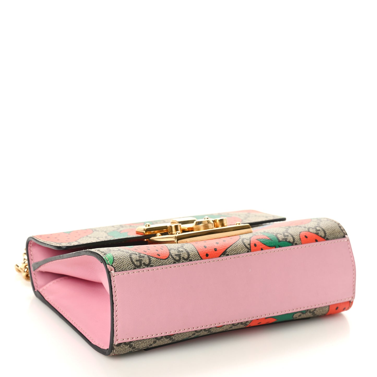 GG Supreme Monogram Strawberry Small Padlock Shoulder Bag