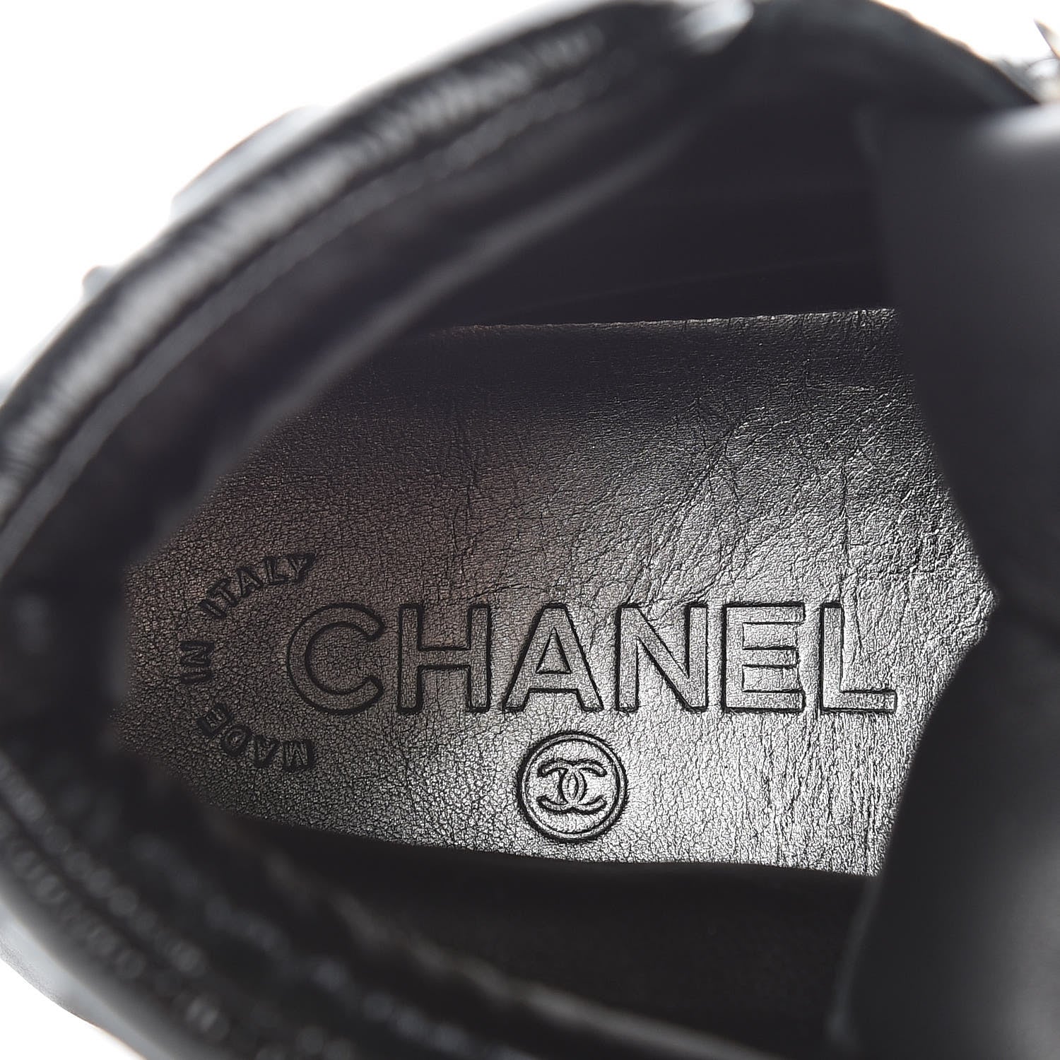 Chanel Patent Calfskin Quilted Womens High Top Sneakers 37.5 Black 6 of 10