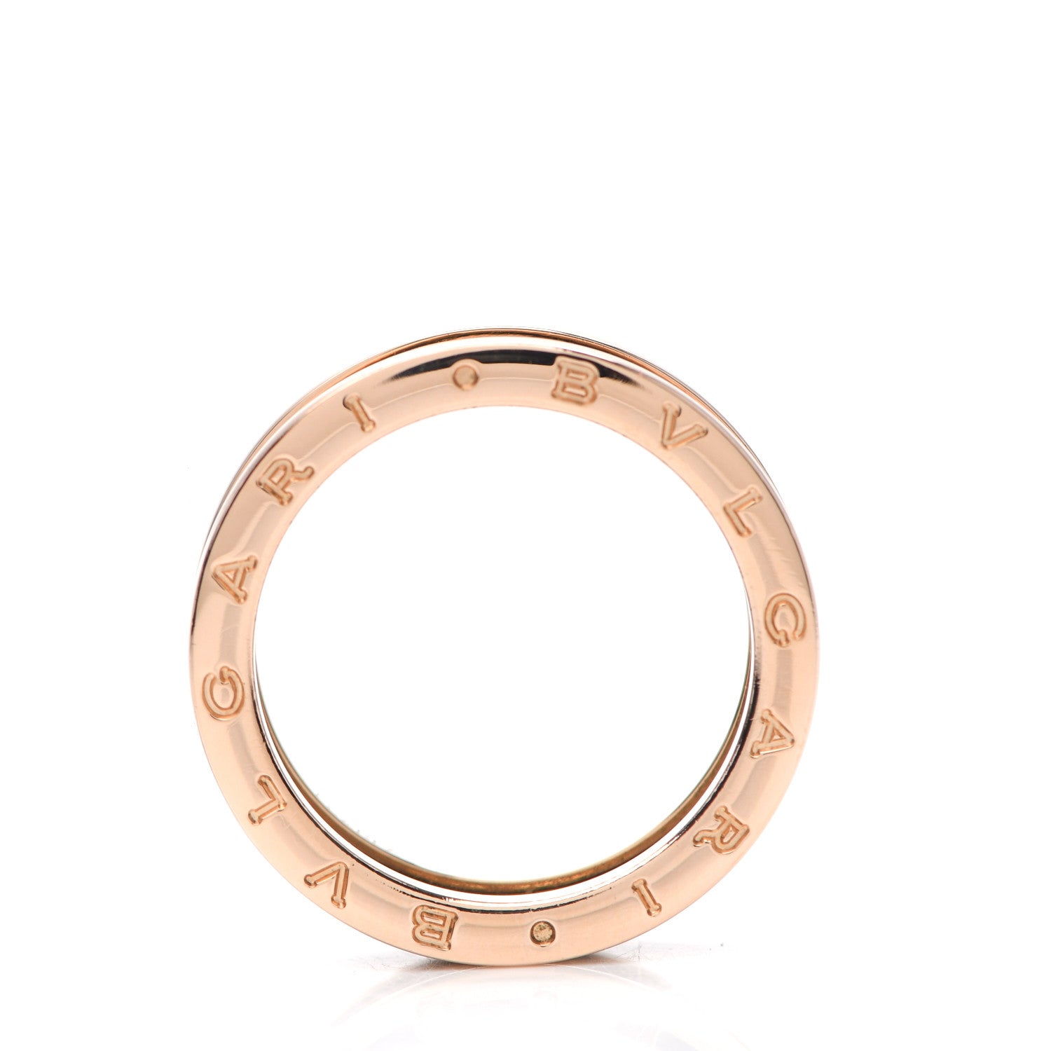 Bulgari 18K Rose Gold Black Ceramic B.Zero1 Two-Band Ring 63 10.5 4 of 7