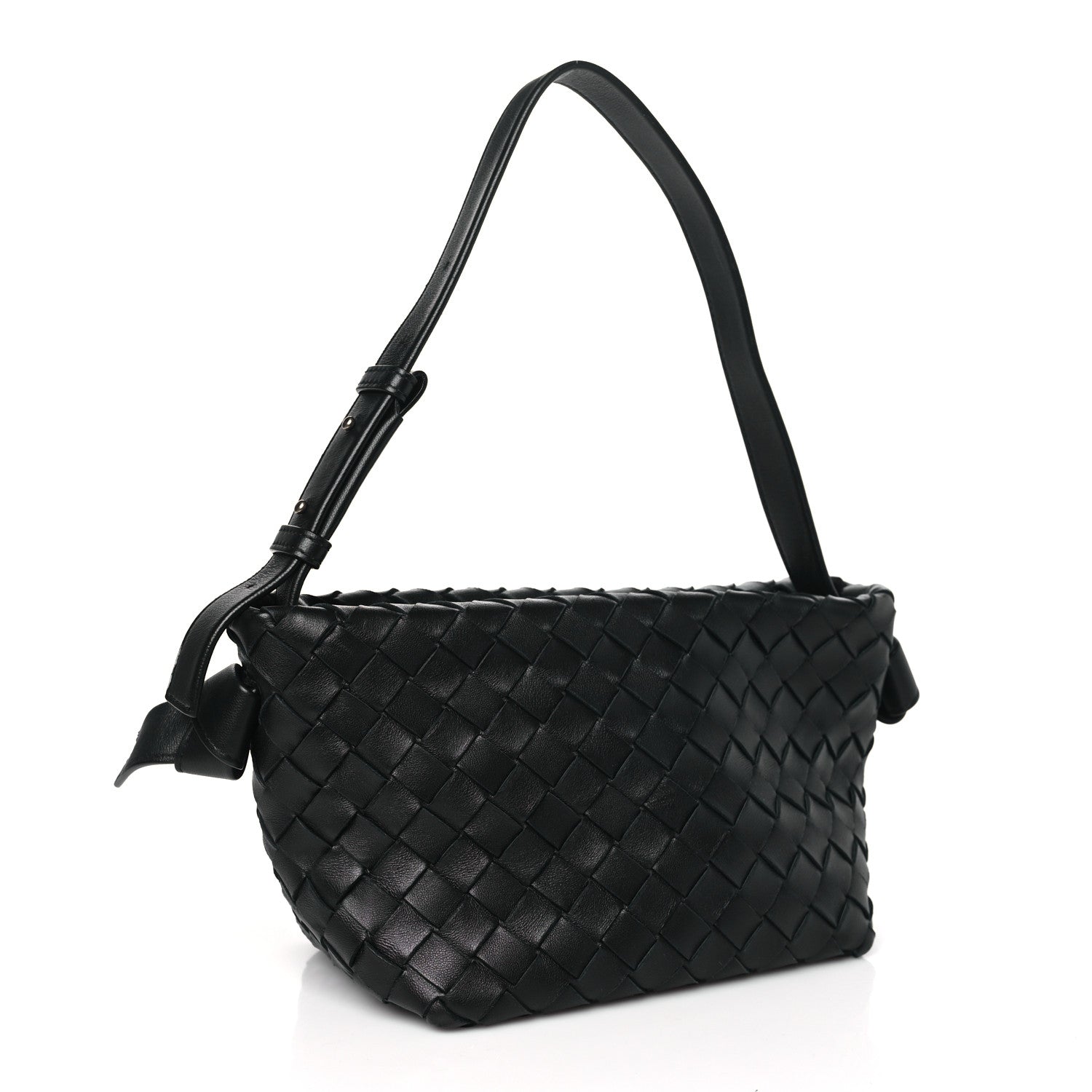 Bottega Veneta Nappa Intrecciato Tie Shoulder Bag Black Black 3 of 10