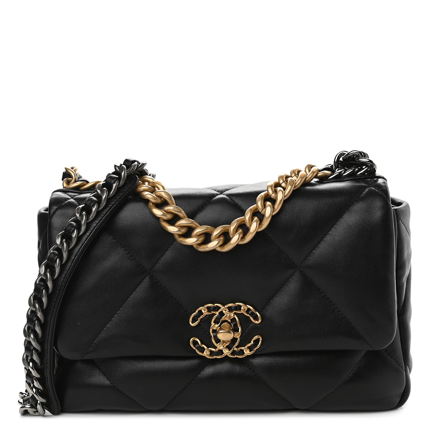 Chanel Lambskin Quilted Medium Chanel 19 Flap Black 1 of 9