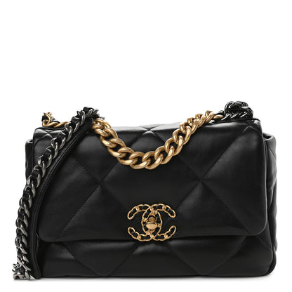 Chanel Lambskin Quilted Medium Chanel 19 Flap Black 1 of 9