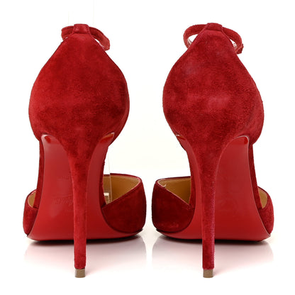 Christian Louboutin Veau Velours Uptown 100 Pumps 36 Carmin 4 of 19