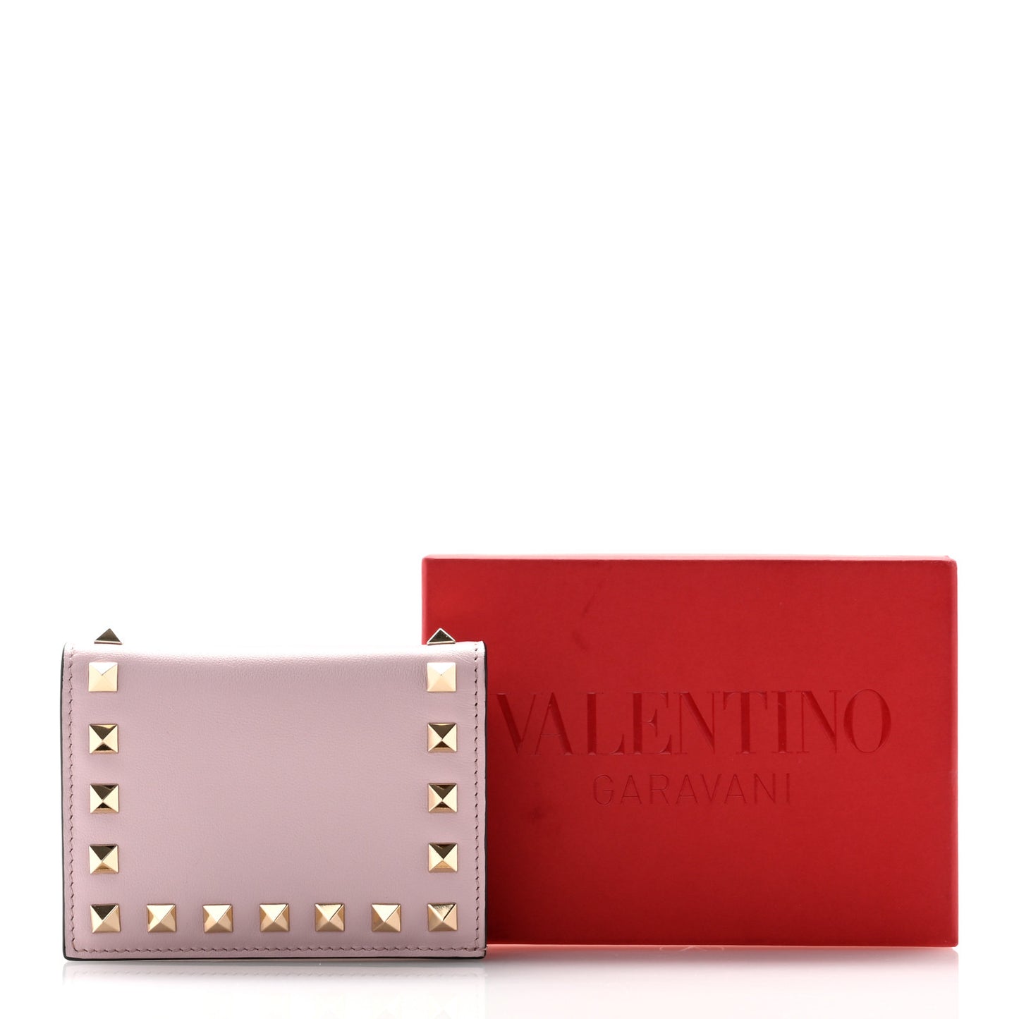 Calfskin Rockstud French Flap Wallet Water lilies
