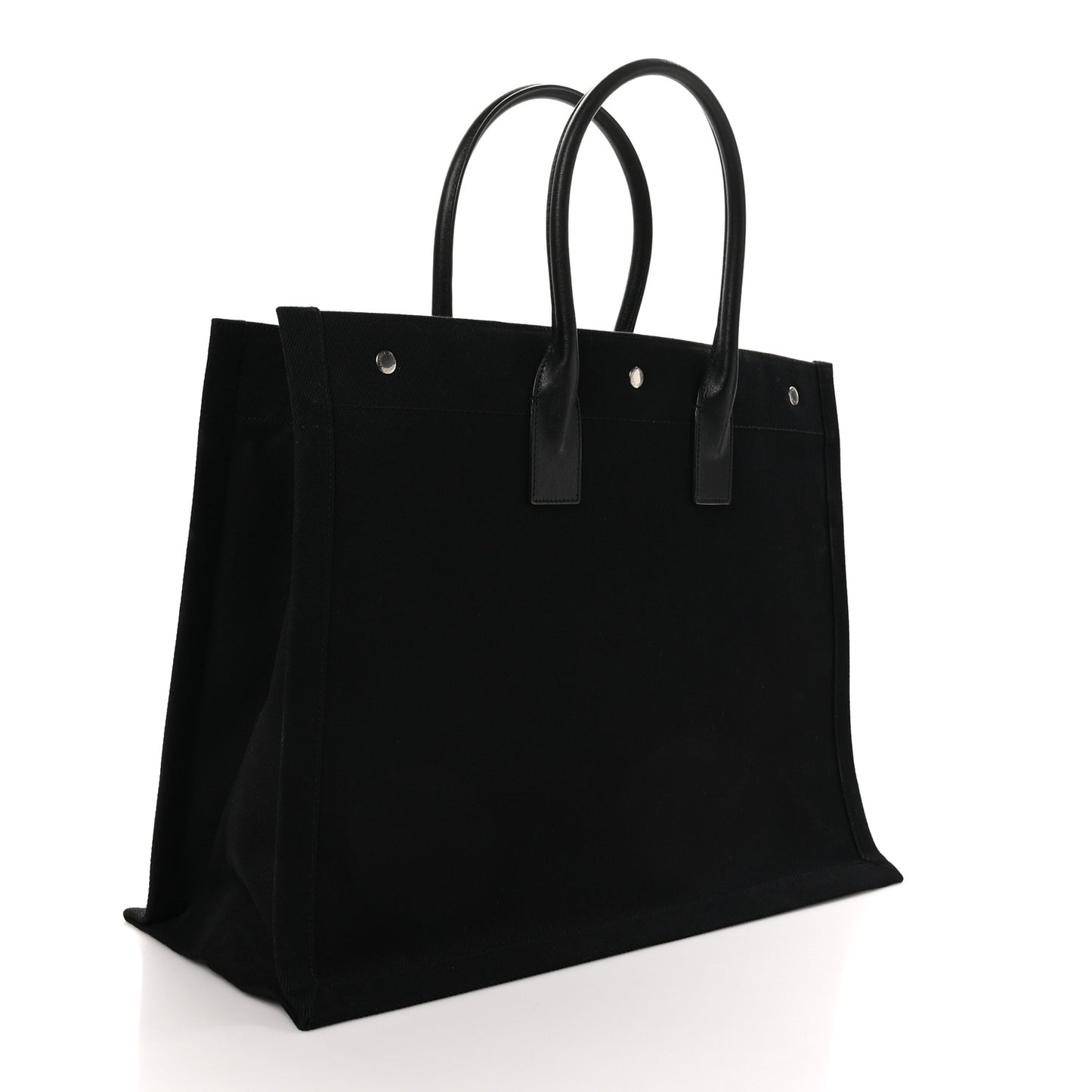 Linen Calfskin Rive Gauche Tote Black