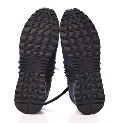 Valentino Garavani Denim Calfskin Suede Rockstud Sneakers 35.5 Deep Denim 5 of 11