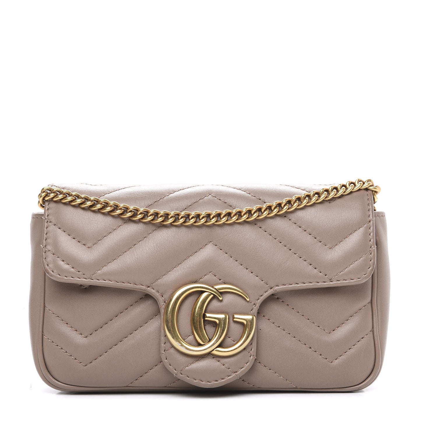 Calfskin Matelasse Super Mini GG Marmont Shoulder Bag Porcelain Rose