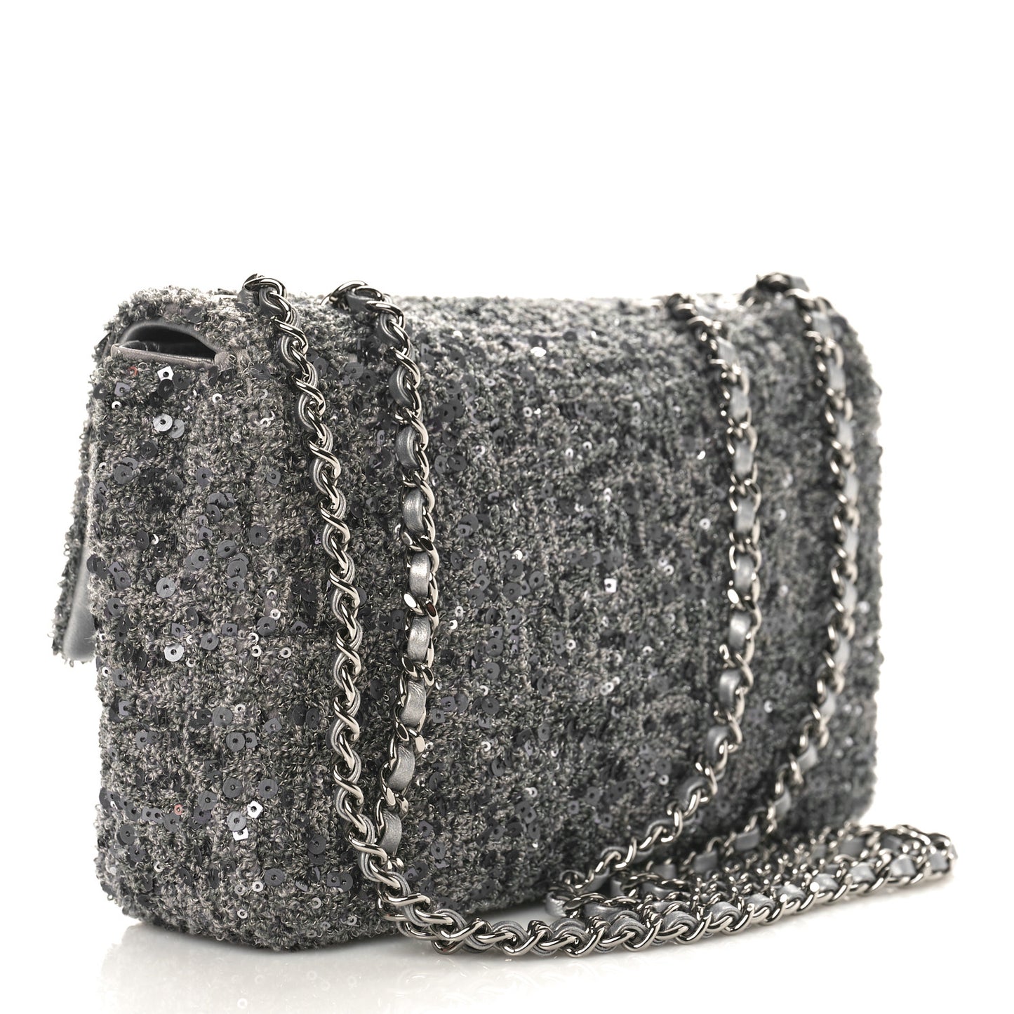 Sequin Small Single Flap Silver