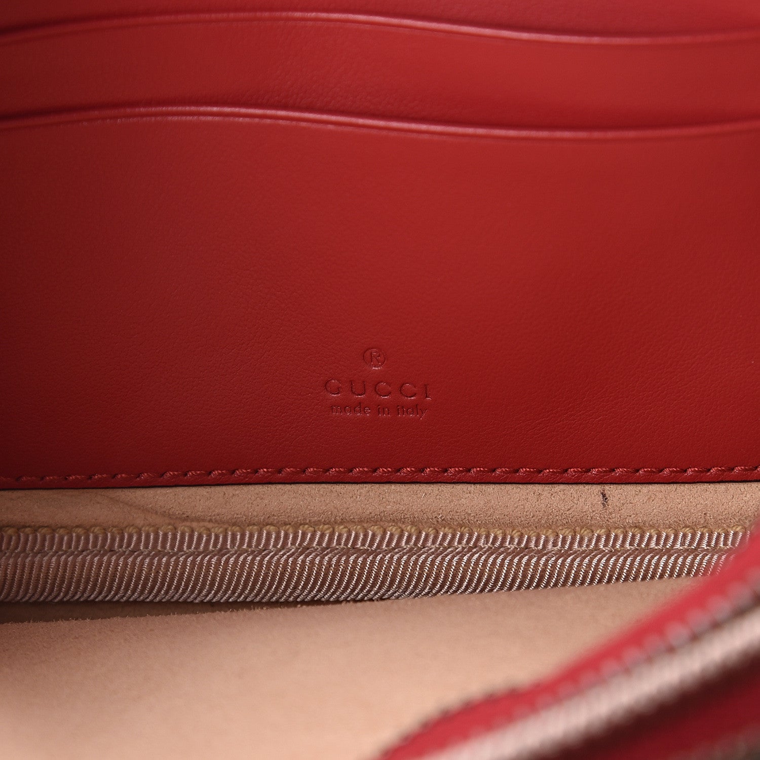 Gucci Calfskin Matelasse Mini GG Marmont Chain Crossbody Bag Hibiscus Red 5 of 8