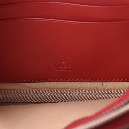 Gucci Calfskin Matelasse Mini GG Marmont Chain Crossbody Bag Hibiscus Red 5 of 8