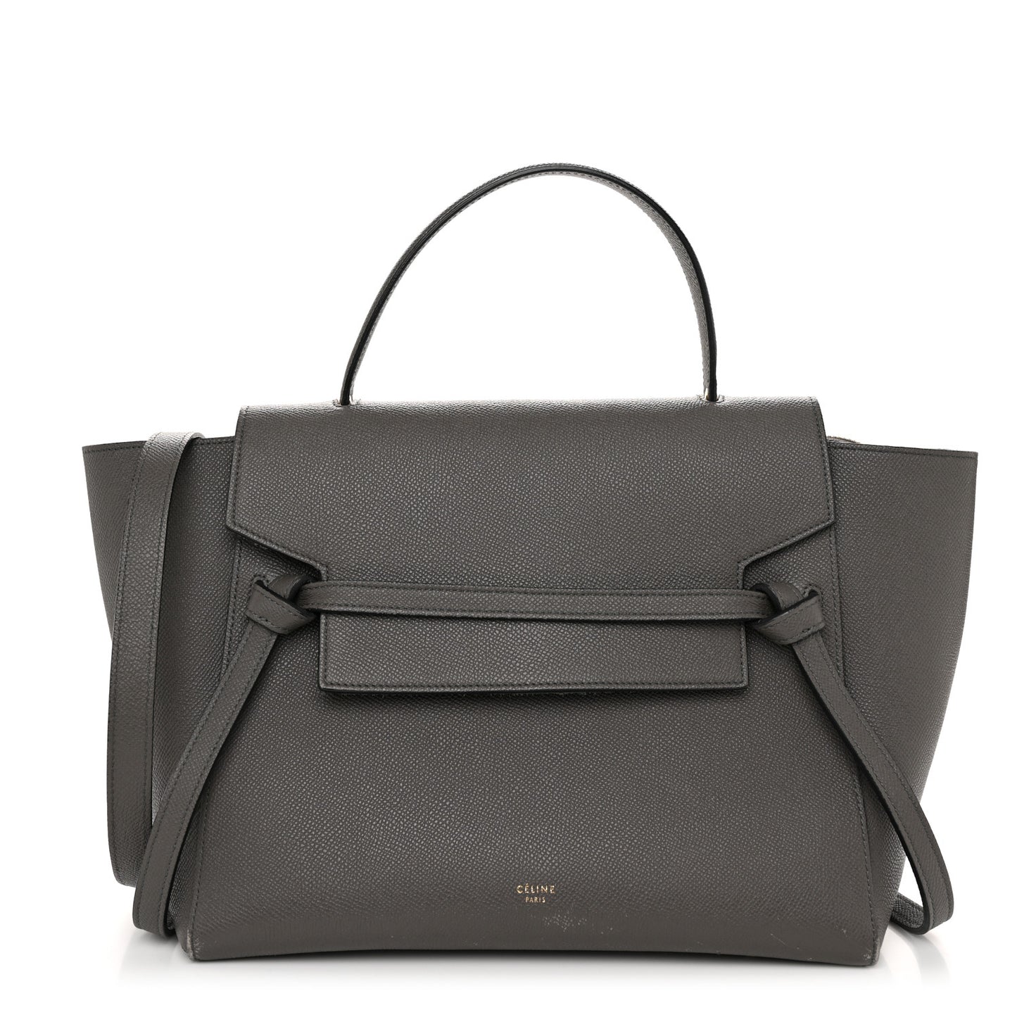 Grained Calfskin Mini Belt Bag Grey