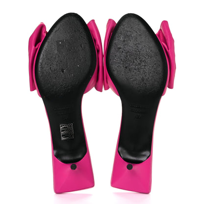 Balenciaga Soft Nappa Square Knife Bow Mule Sandals 39 Magenta Pink 5 of 10
