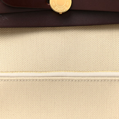 Hermes Military Toile Vache Hunter Herbag Zip Retourne 31 PM Beton Rouge Sellier 8 of 11