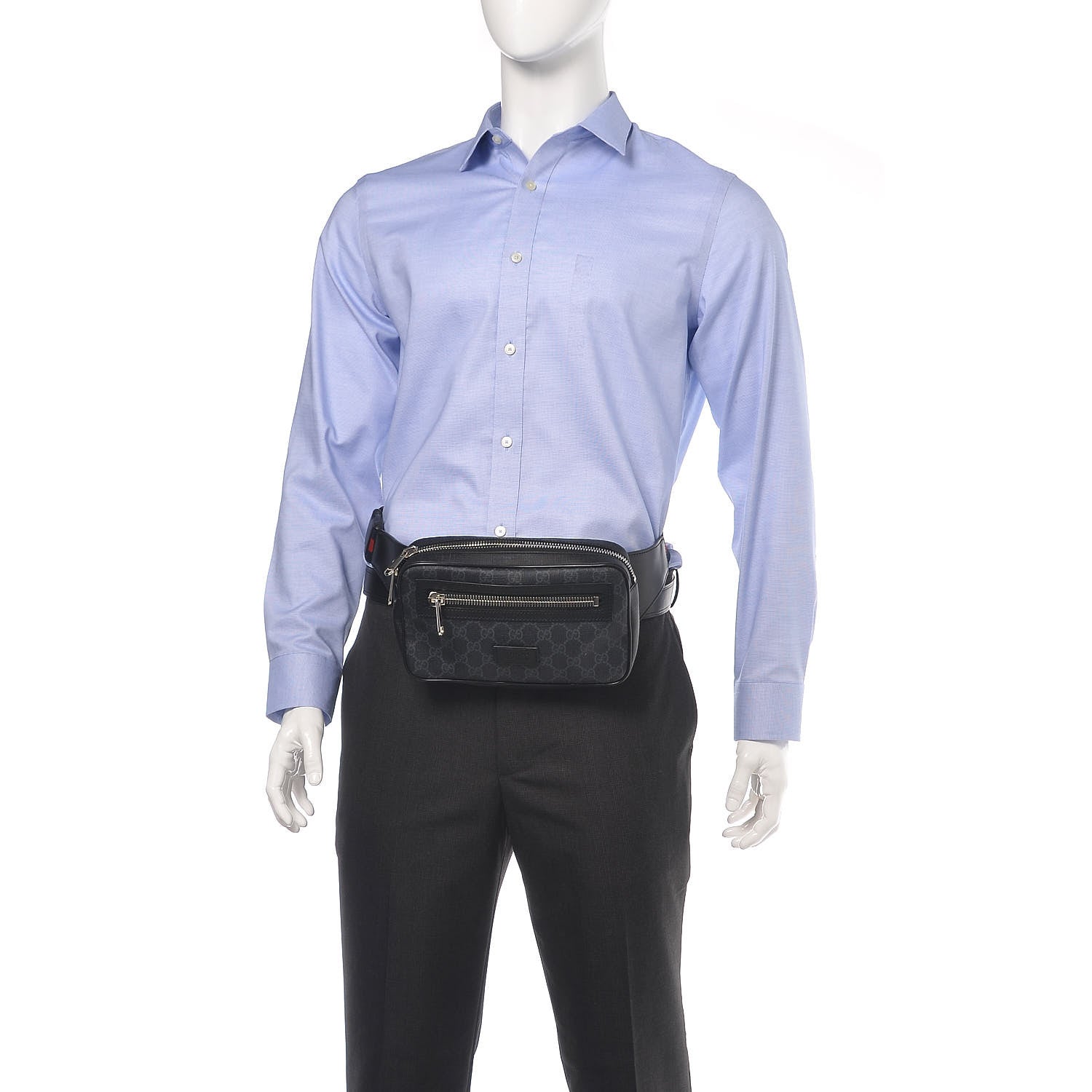 Gucci Soft GG Supreme Monogram Web Belt Bag Black Grey 2 of 13