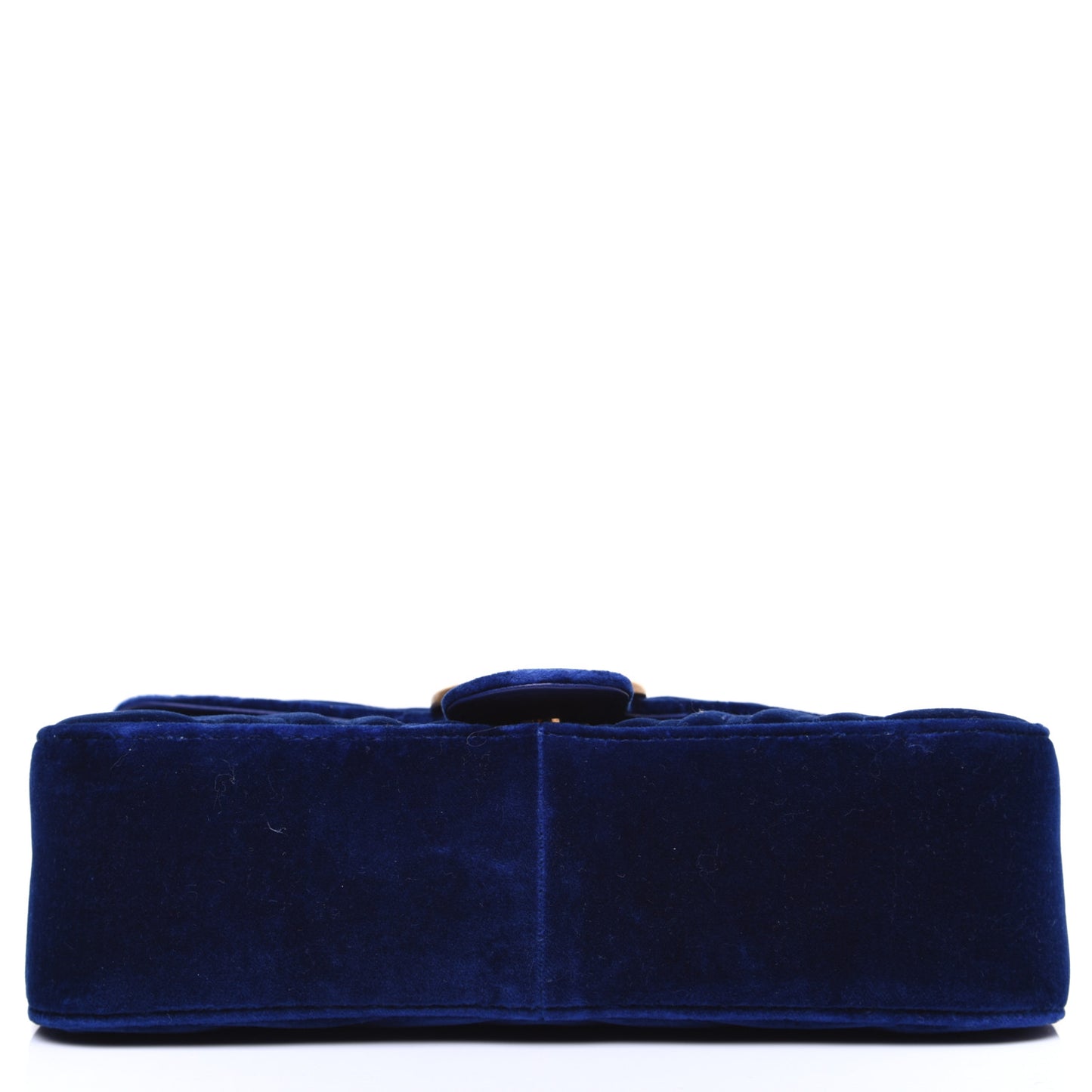 Velvet Matelasse Small GG Marmont Shoulder Bag Cobalt Blue