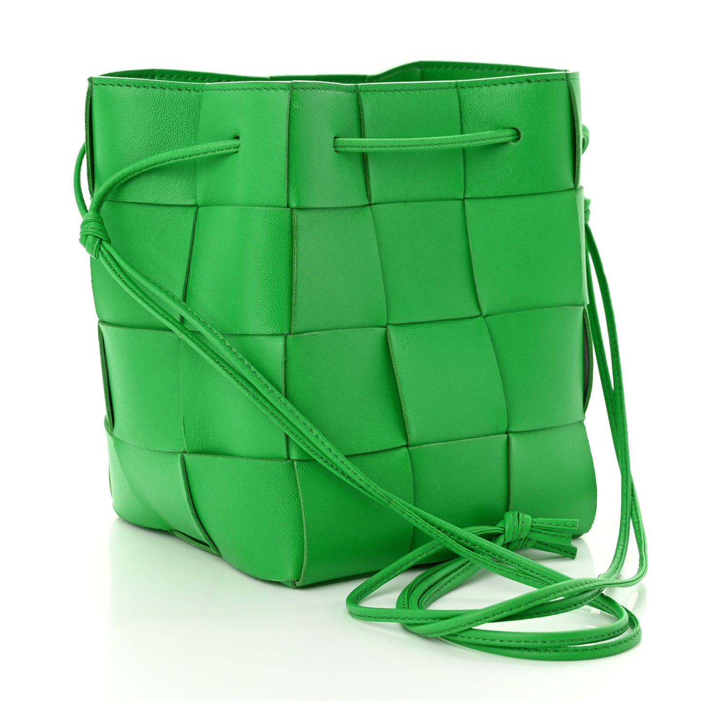 Nappa Maxi Intrecciato Cassette Bucket Bag Parakeet